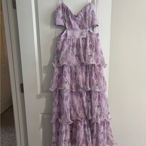 Astr Lavender Floral Maxi Dress